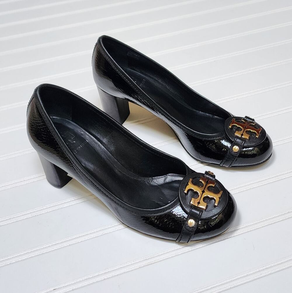 Tory Burch Aaden Black Patent Leather Pumps Size 7